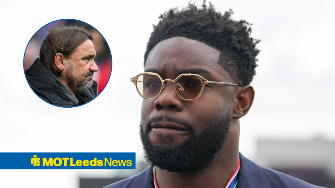 Micah Richards looking annoyed with Daniel Farke in frame