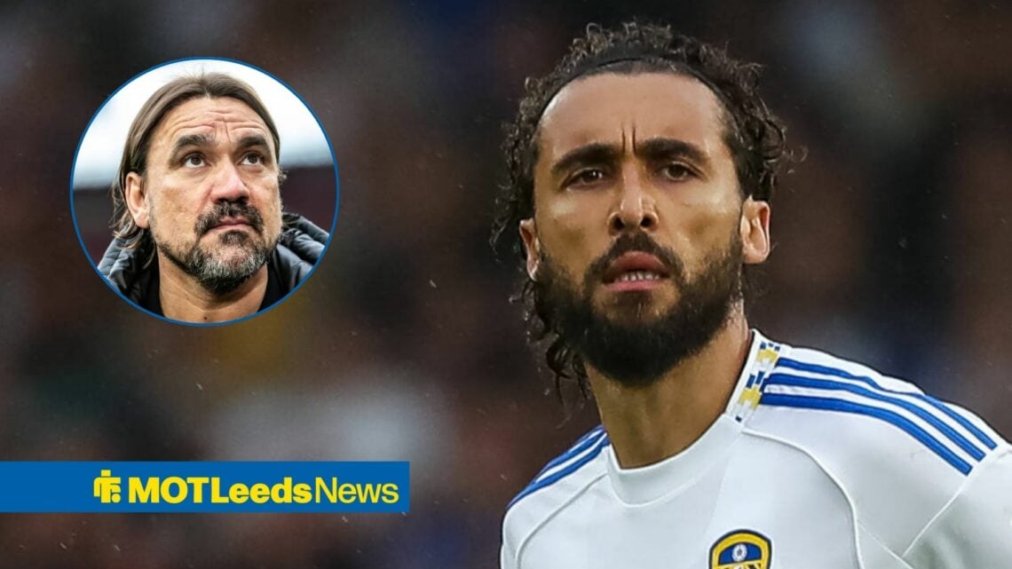 Dominic Calvert-Lewin looking frustrated with Daniel Farke in frame