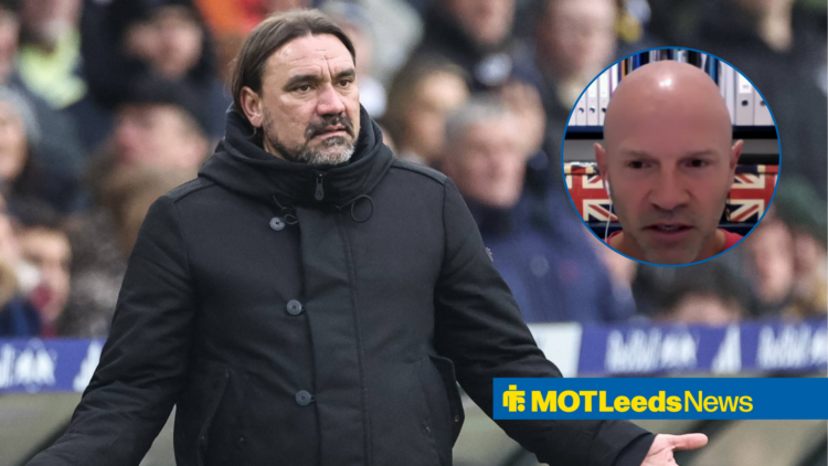Leeds United manager Daniel Farke, former Leeds defender Danny Mills in a circular inset