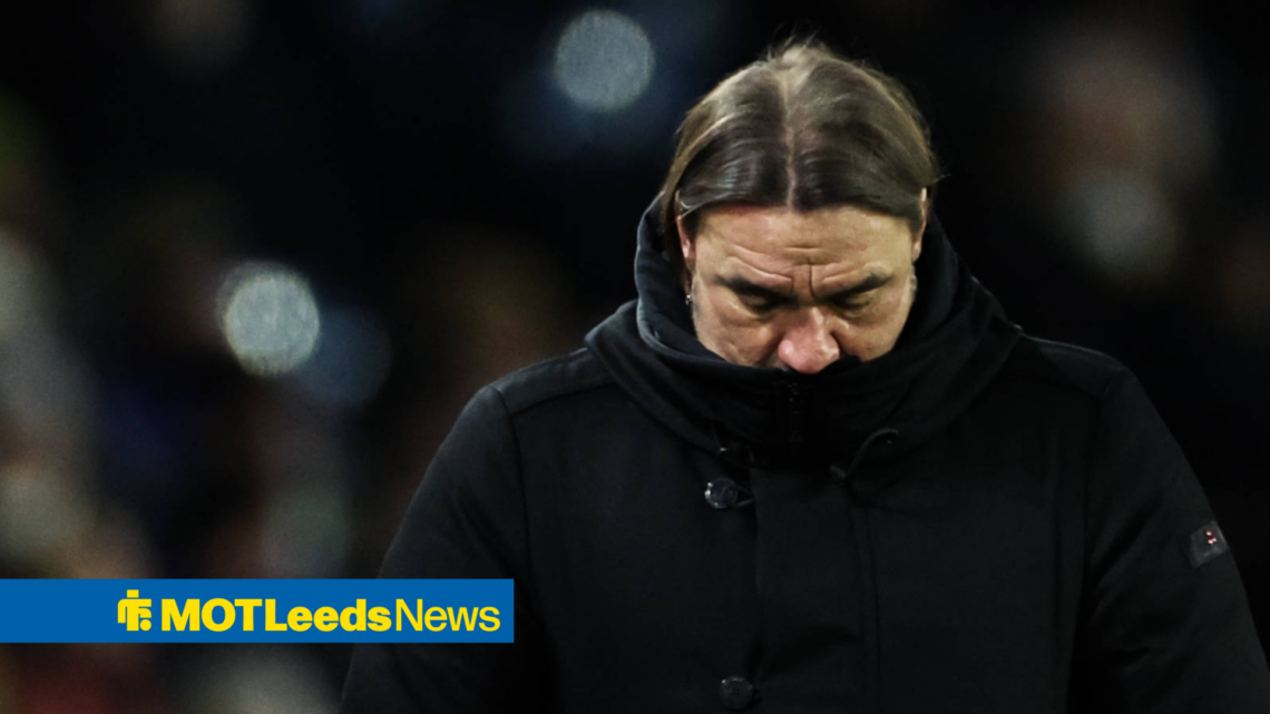 Leeds United manager Daniel Farke looks dejected