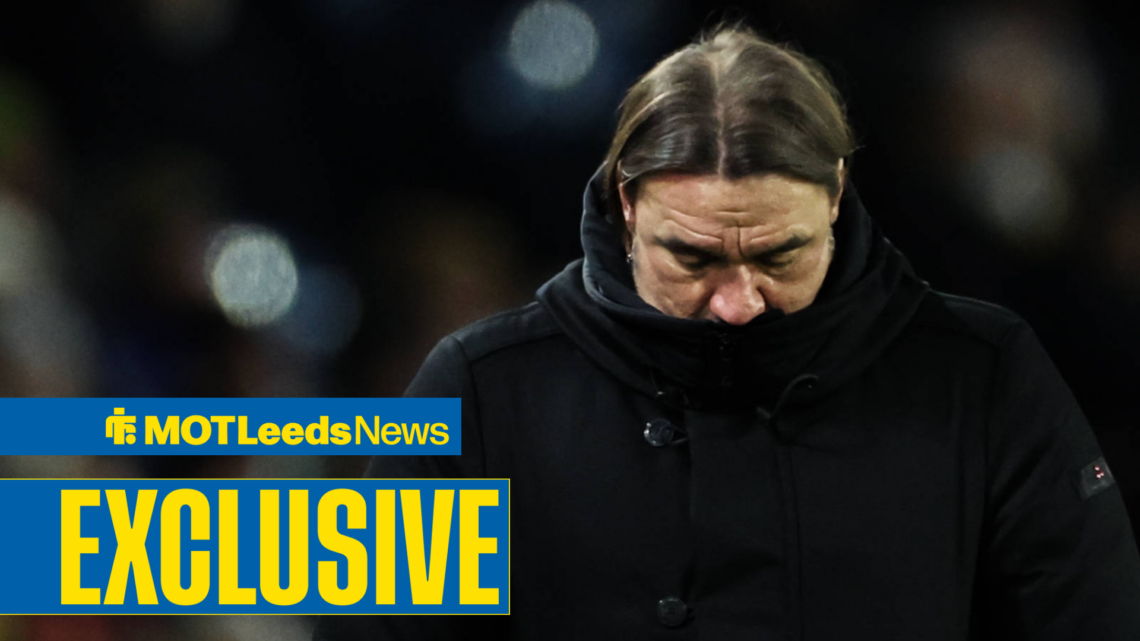 Leeds United manager Daniel Farke looking dejected.
