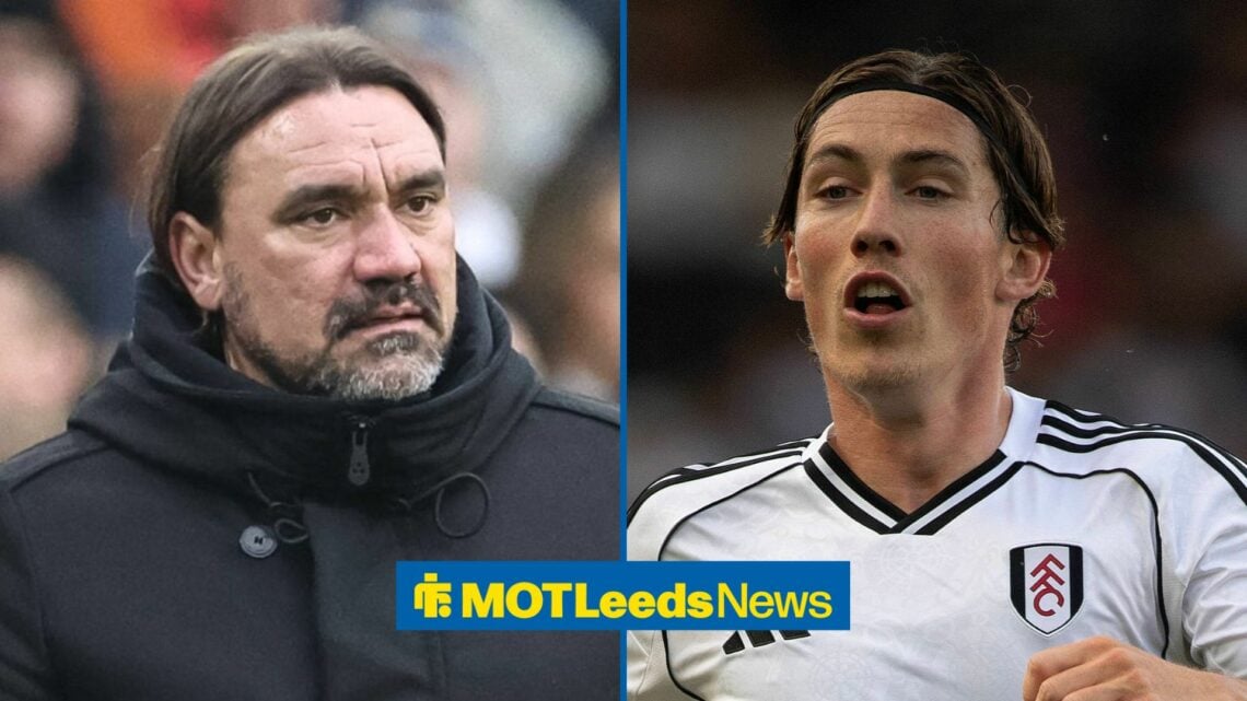 Leeds United manager Daniel Farke looking at Harry Wilson in action for Fulham.