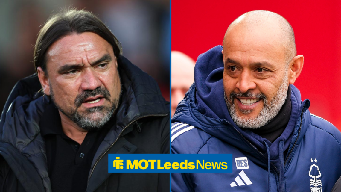Leeds United manager Daniel Farke looking at former Nottingham Forest manager Nuno Espirito Santo