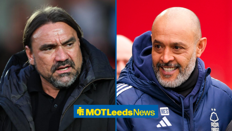 Leeds United manager Daniel Farke looking at former Nottingham Forest manager Nuno Espirito Santo
