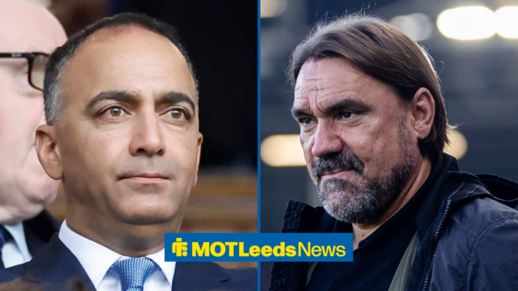 Leeds United chairman Paraag Marathe, Leeds manager Daniel Farke.