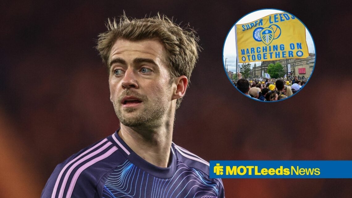 Patrick Bamford Feature with Leeds fans in circular inset
