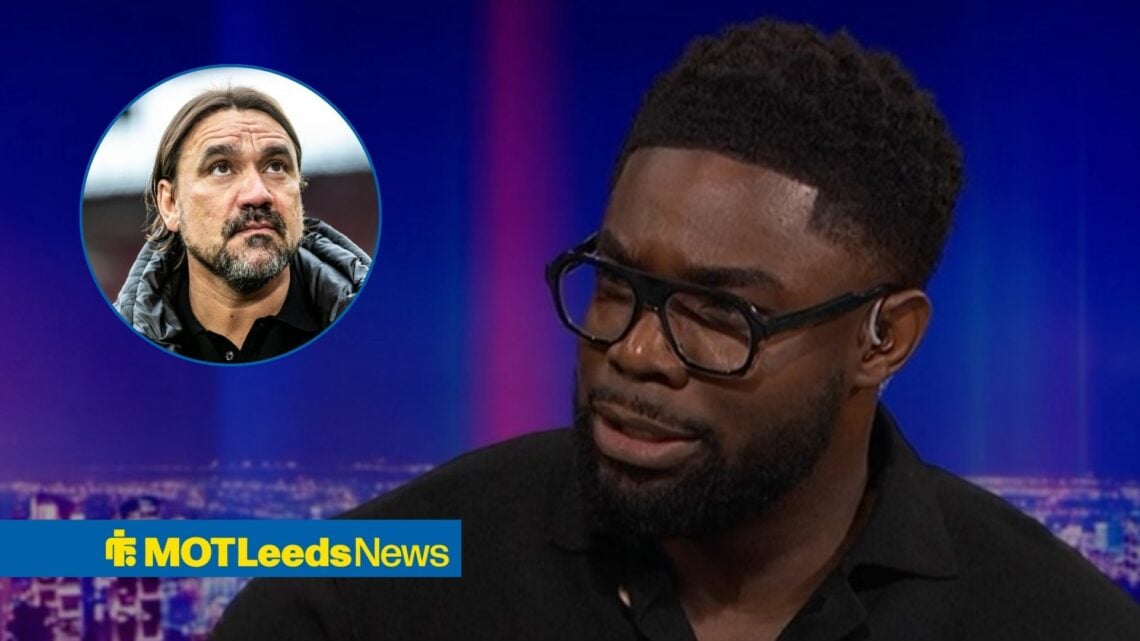 Micah Richards in MOTD studio with Daniel Farke in circular inset