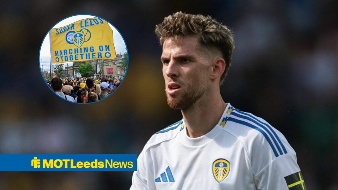 Anton Stach for Leeds with fans in left circular inset