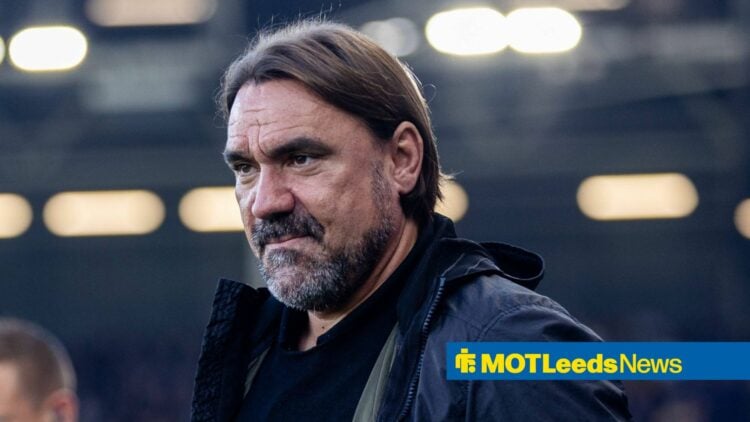 Daniel Farke looks defiant in front of stadium floodlights