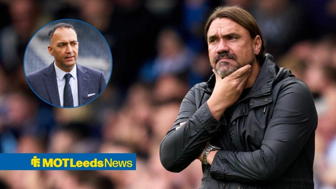 Daniel Farke pondering on the sidelines with Paraag Marathe in circular inset