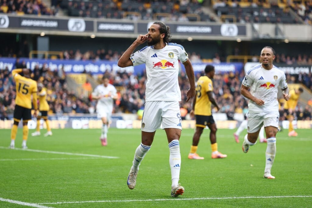 Dominic Calvert-Lewin celebrating for Leeds