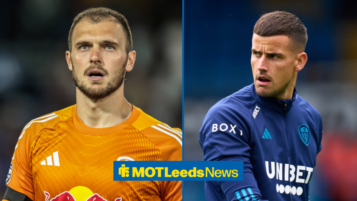 Leeds goalkeepers Lucas Perri and Karl Darlow in side-by-side image