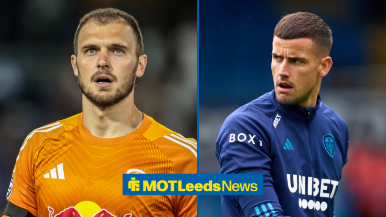Leeds goalkeepers Lucas Perri and Karl Darlow in side-by-side image