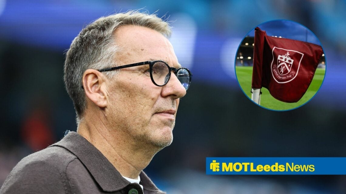 Paul Merson looking at Burnley flag in circle