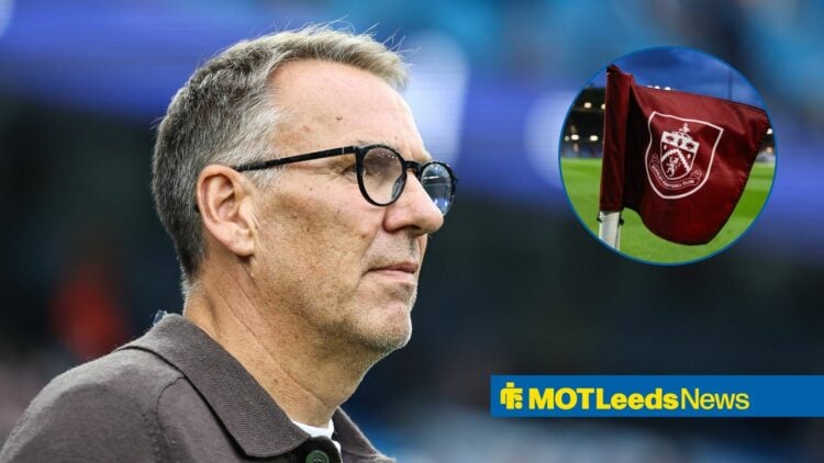 Paul Merson looking at Burnley flag in circle