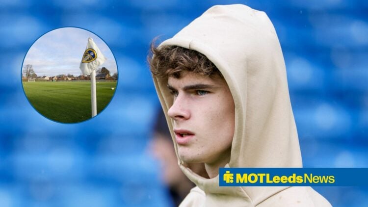 Harry Gray looking serious in the direction of Leeds United's training ground, Thorp Arch