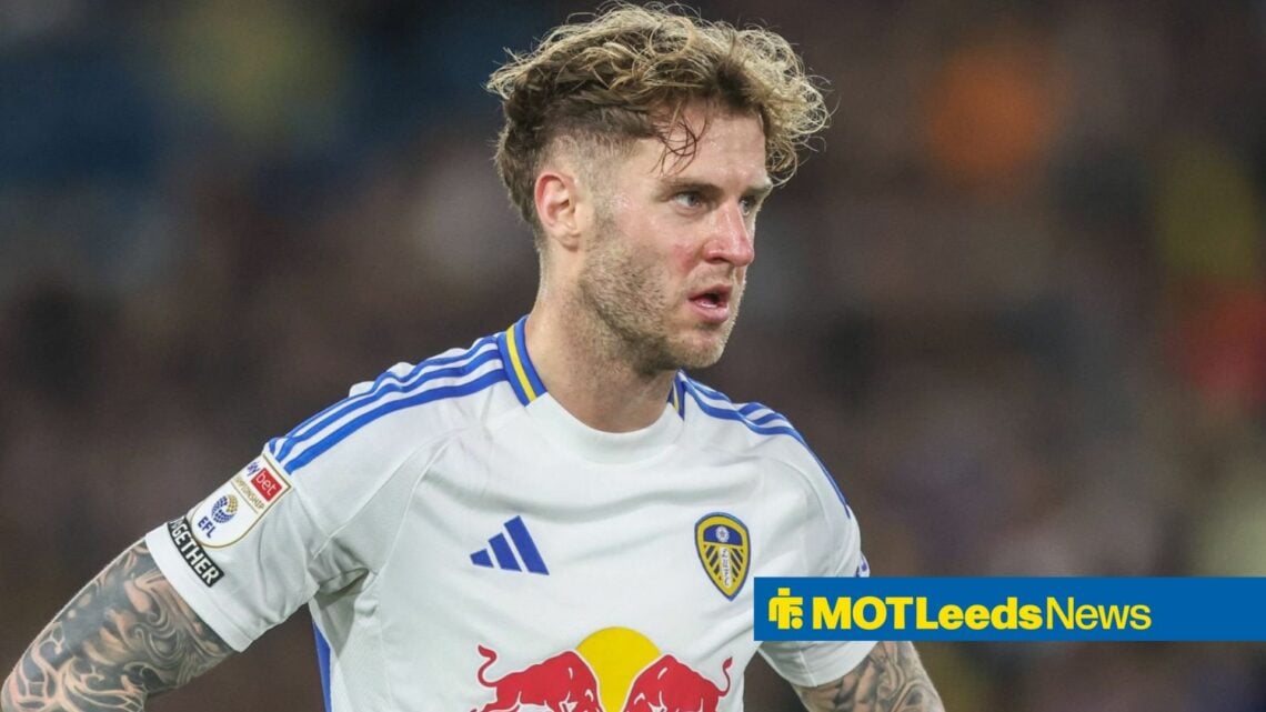 Joe Rodon looking disappointed for Leeds