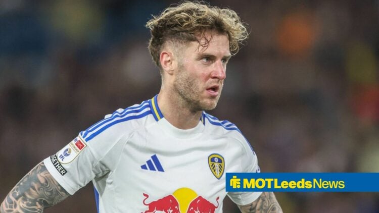 Joe Rodon looking disappointed for Leeds