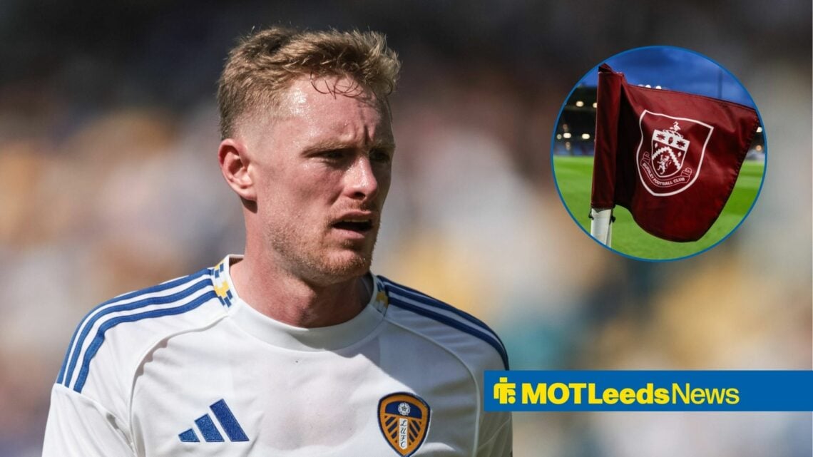 Sean Longstaff looking at Burnley flag in circle