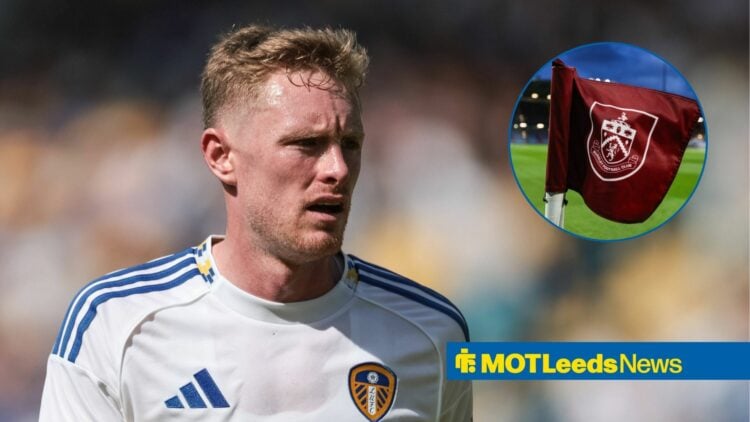 Sean Longstaff looking at Burnley flag in circle