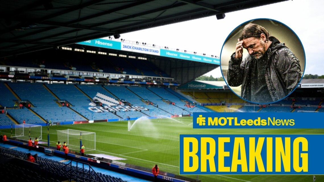 Elland Road with Daniel Farke in frame