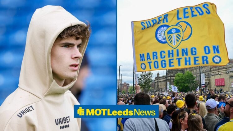 Harry Gray looking at leeds fans.