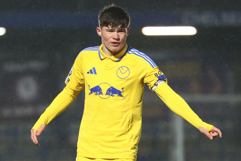 Alfie Cresswell in yellow Leeds shirt