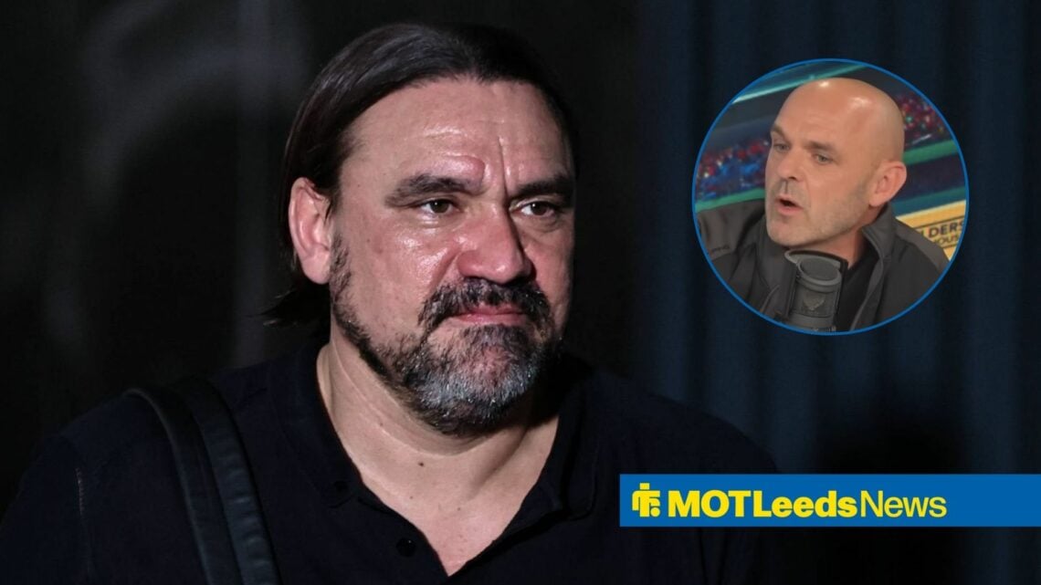 Leeds boss Daniel Farke looking happy, Danny Murphy in inset.