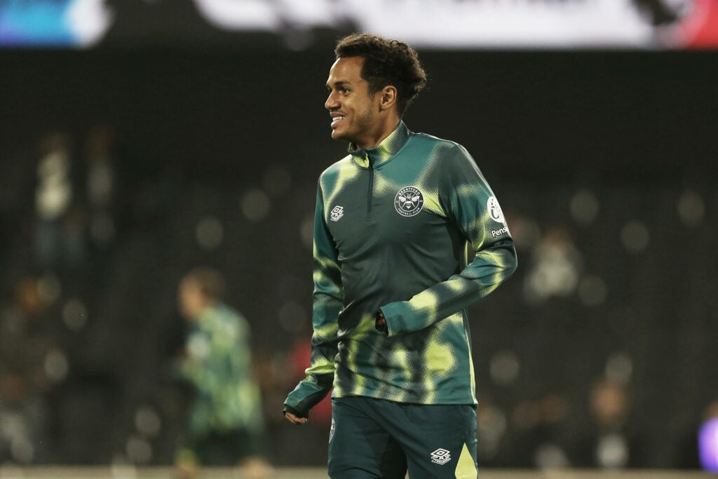 Fabio Carvalho playing for Brentford