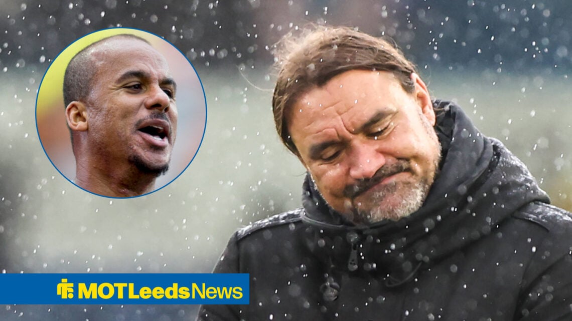 Leeds United manager Daniel Farke and Gabby Agbonlahor in circular inset