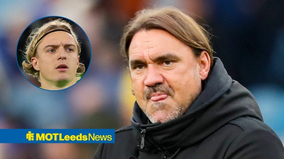Leeds United manager Daniel Farke and Sebastiaan Bornauw in circular inset