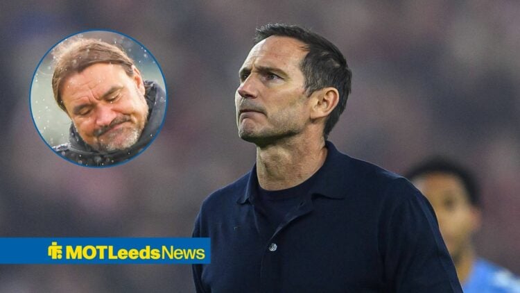 Coventry City manager Frank Lampard in circular inset and Leeds United boss Daniel Farke