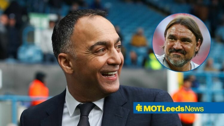 Leeds United chief Paraag Marathe and Daniel Farke in circular inset