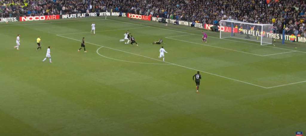 Leeds striker Dominic Calvert-Lewin fires over against Tottenham