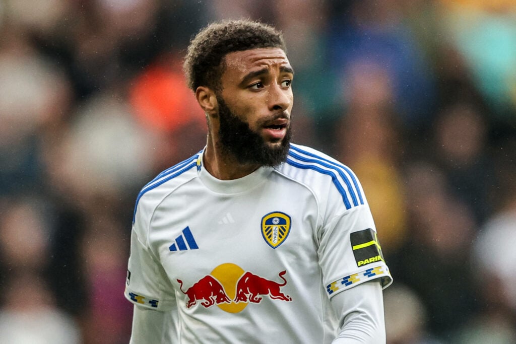 Jayden Bogle playing for Leeds