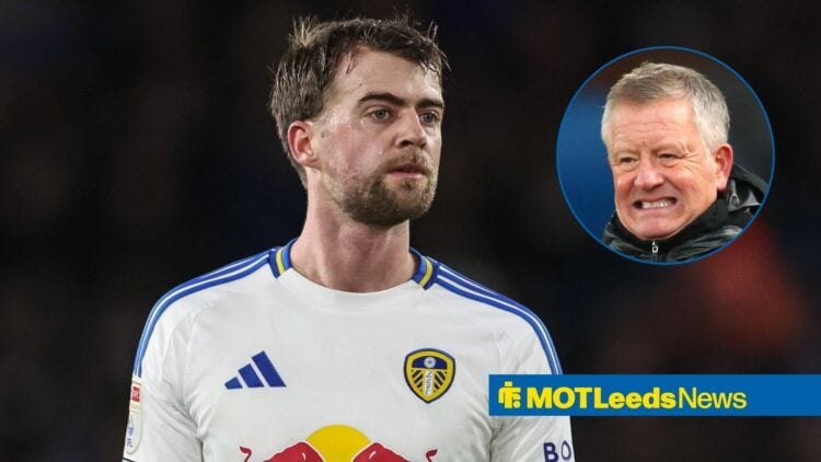 Patrick Bamford looks towards a circular frame of Chris Wilder