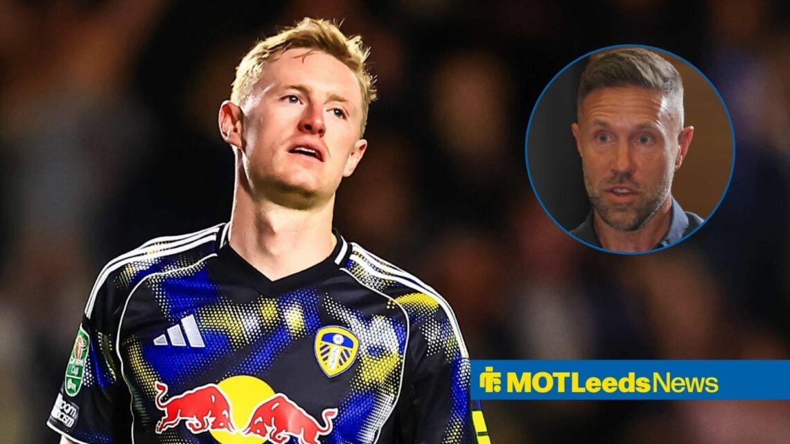 Sean Longstaff playing for Leeds with Matt Upson in frame