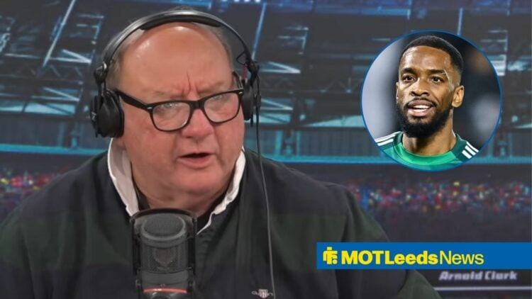 Alan Brazil speaking on talkSPORT looking towards Ivan Toney in a circle inset