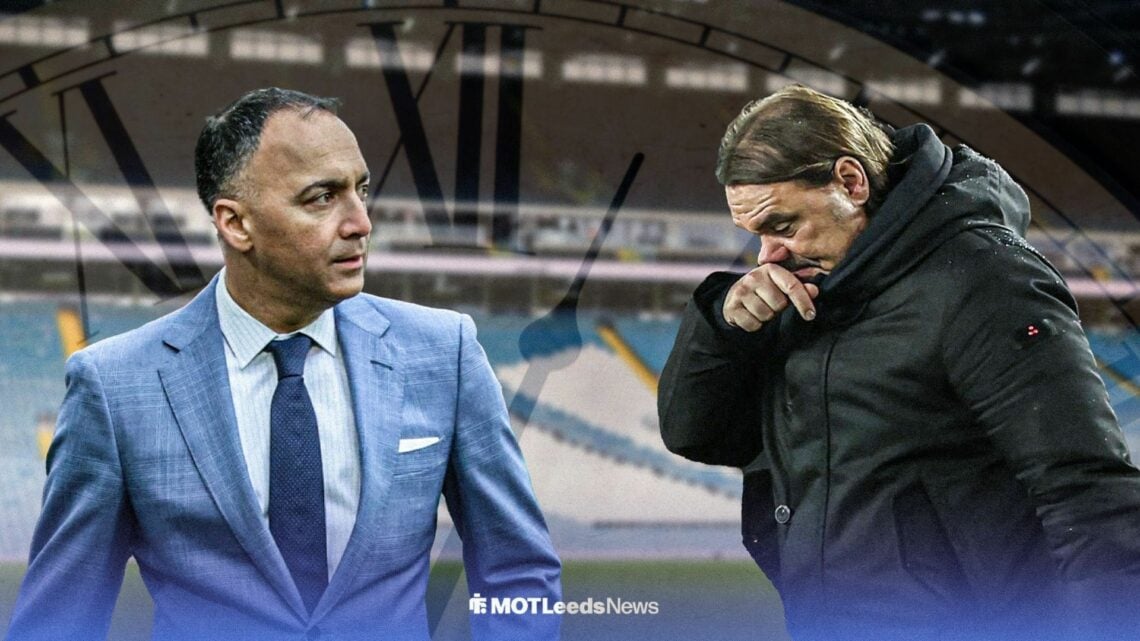 Paraag Marathe looks towards Daniel Farke, with a ticking clock in the background