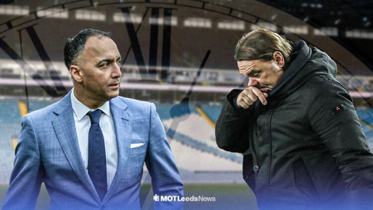 Paraag Marathe looks towards Daniel Farke, with a ticking clock in the background