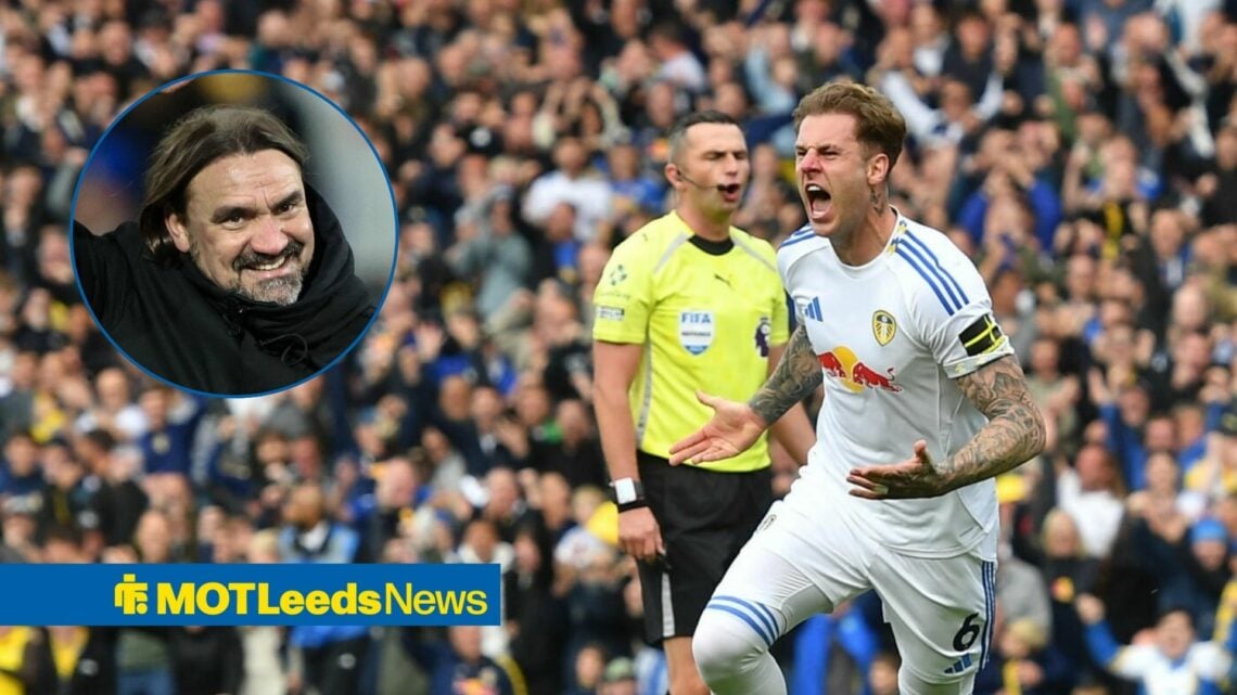 Joe Rodon alongside a circle inset of Daniel Farke.