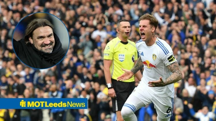 Joe Rodon alongside a circle inset of Daniel Farke.