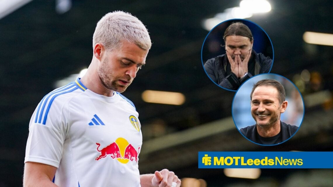 Patrick Bamford with Daniel Farke and Frank Lampard in frame