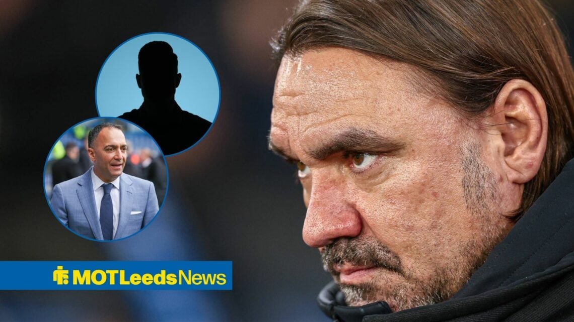 Daniel Farke looking stern with Paraag Marathe and anonymous person in frame