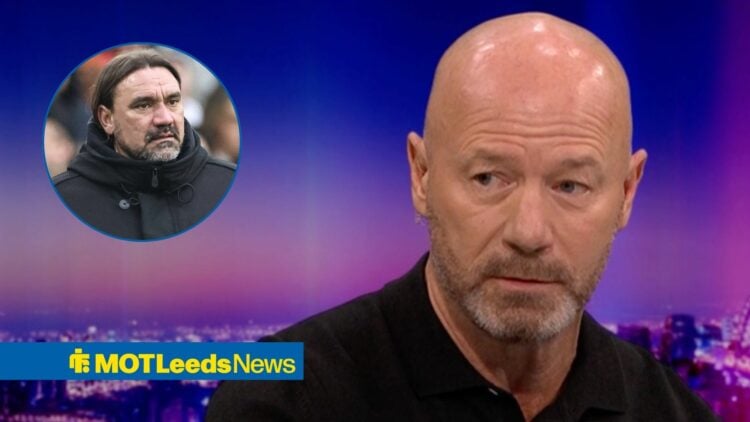 Alan Shearer alongside a circle inset of Daniel Farke.