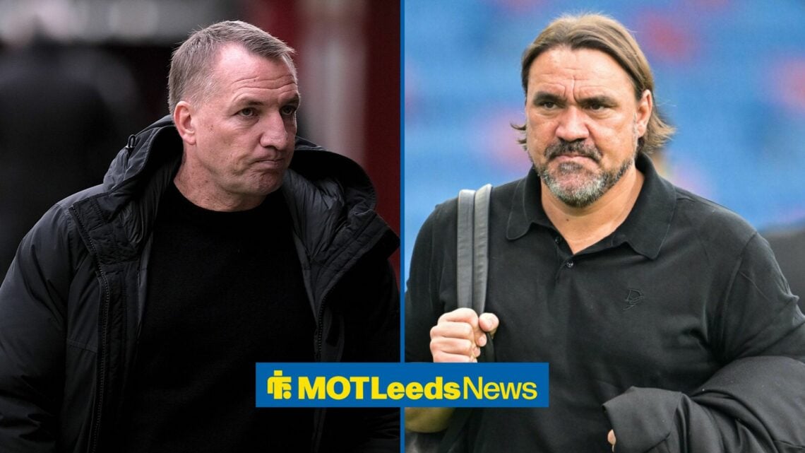 Brendan Rodgers looking at Daniel Farke.