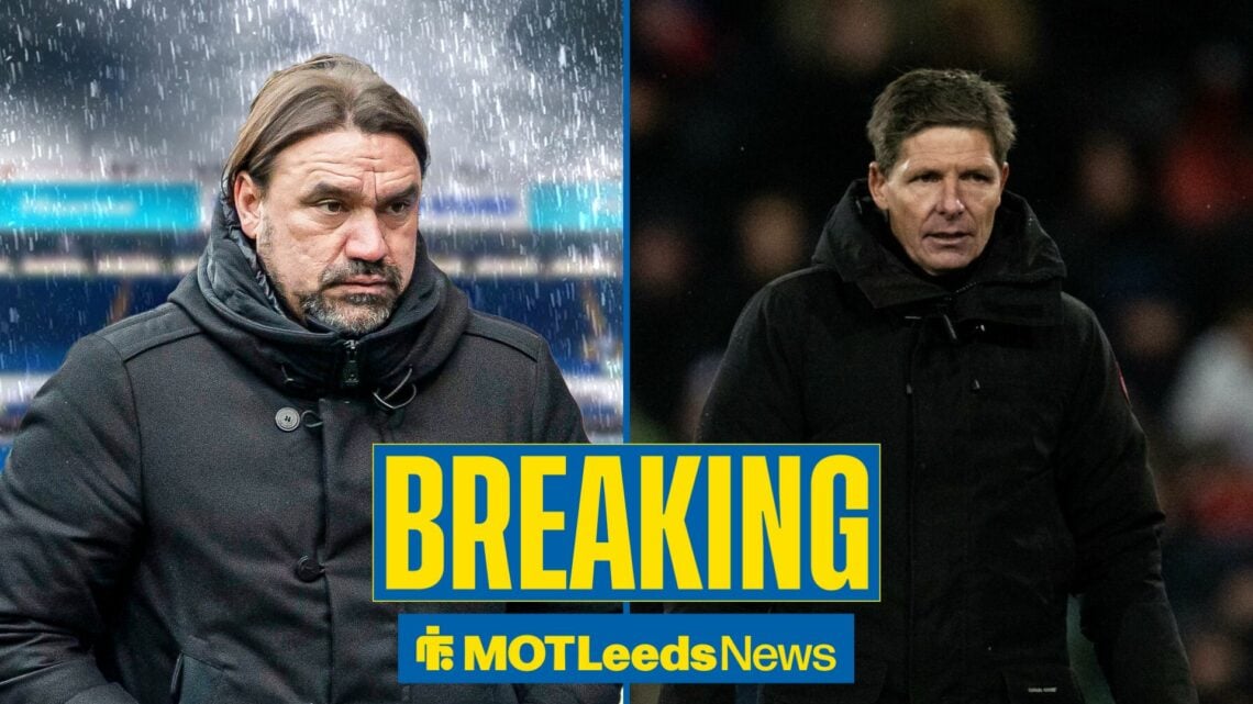 Oliver Glasner and Daniel Farke straight-faced in 50/50 image split