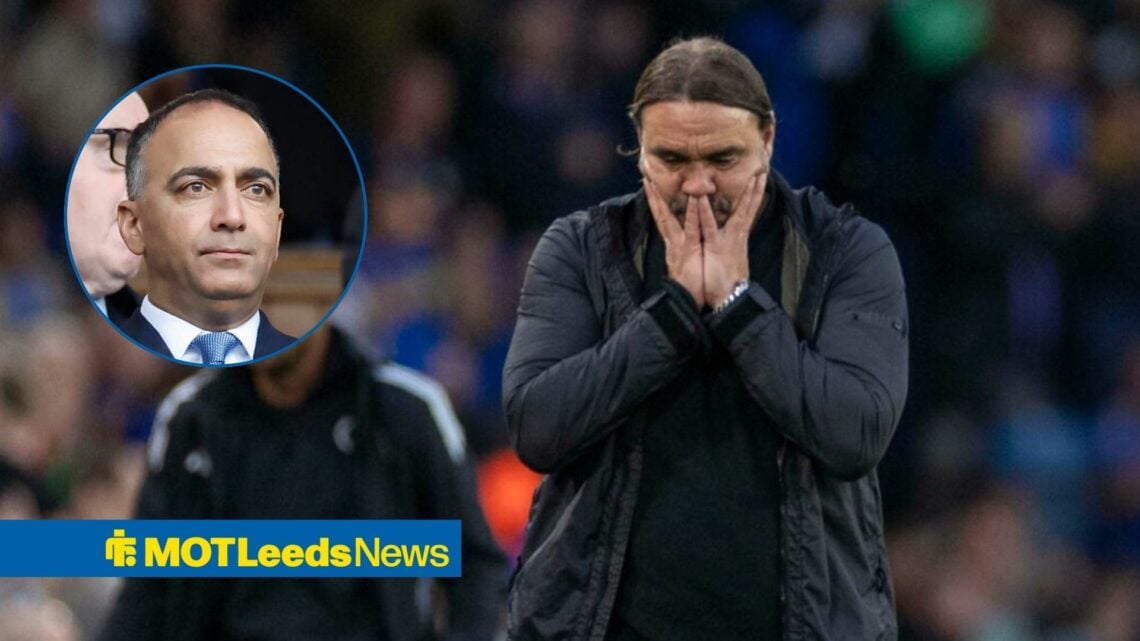 Leeds United boss Daniel Farke, 49ers chief Paraag Marathe in inset.
