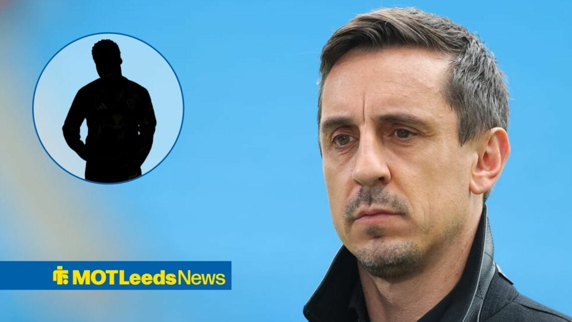 Gary Neville with Leeds United's Wilfried Gnonto inset