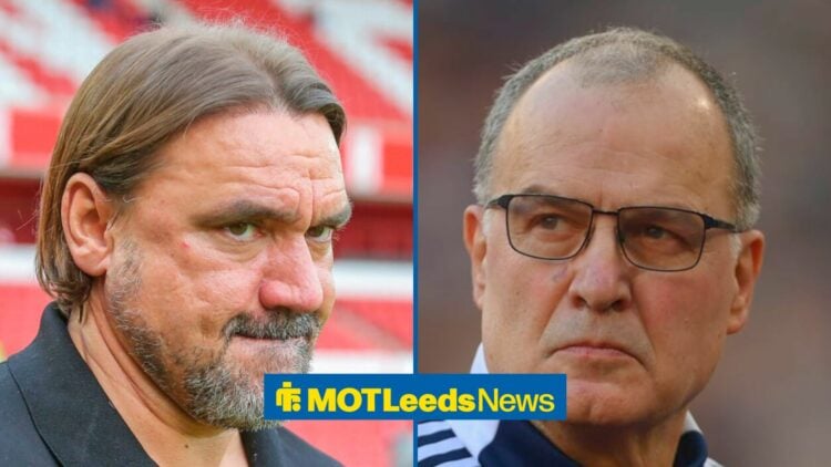 Leeds United manager Daniel Farke and Marcelo Bielsa